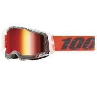 100% RACECRAFT 2 Occhiali Schrute Con Rosso Specchio Lente 50010-00014