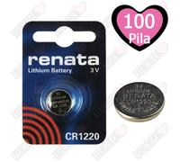 100 Renata 1220 3V Litio Moneta Pila Batteria Orologio CR1220 mAh 40