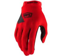 100% Ridecamp Guanti da bicicletta per giovani, rosso, Taglia M