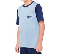 100% Ridecamp Maglia da bicicletta a maniche corte giovanile, blu/azzurro chiaro, Taglia S