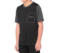 100% Ridecamp Maglia da bicicletta a maniche corte giovanile, nero/grigio, Taglia S