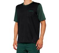 100% Ridecamp Maglia da bicicletta a maniche corte, nero-verde, taglia S per maschi