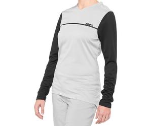 100% Ridecamp Maglia da bicicletta a maniche lunghe femminile, Grigio/nero chiaro, Taglia M