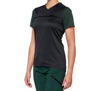 100% Ridecamp Maglia da donna per bicicletta a maniche corte, nero-verde, taglia L per donne