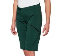 100% Ridecamp Pantaloncini da bicicletta da donna, Verde scuro, Taglia XL