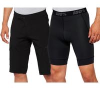100% Ridecamp Pantaloncini da bicicletta per giovani, nero, Taglia 26