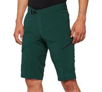 100% Ridecamp Pantaloncini da bicicletta, Verde scuro, Taglia 34