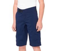 100% Ridecamp Pantaloncini da ciclismo giovanili, blu, Taglia 24