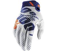 100% Ridefit Guanti, bianco-blu, taglia S per maschi