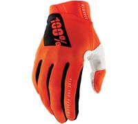 100% Ridefit Guanti da bicicletta, bianco-arancione, taglia S per maschi