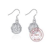 100% Rose Flower Long Dangle Orecchini per Donne Fidanzamento Gioielli da Sposa, LYLSSSDH