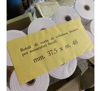 100 Rotoli Carta Cellulosa 37,5 mm. x 48 mt. anima 12mm. rotolo di carta