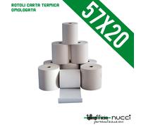 100 ROTOLI CARTA TERMICA PER POS BANCOMAT mm 57X20 MT