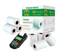 100 rotoli di carta termica di alta qualità, 57 x 40 mm, rotolo di carta termica per ricevute per tutte le carte di credito PDQ, POS, EPOS