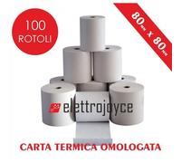 100 ROTOLI DI CARTA TERMICA OMOLOGATA MM 80 X 80 IN ALTA QUALITA' FORO12