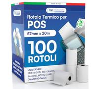 100 Rotoli POS 57x20 Rotolini Scontrini NEXI Mobile e Altri Dispositivi POS