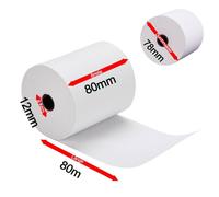 100 ROTOLI TERMICI PER POS CASSA TERMICA ANIMA 12MM PER REGISTRATORE DI CASSA