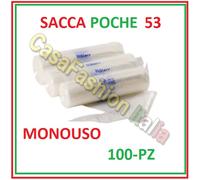 100 SACCA A POCHE CM. 53 MONOUSO TRASPARENTI BAKERY PROFESSIONALE ZBEZ652