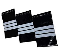 100 sacchetti con cerniera nera 160 x 220 mm 16 x 22 cm Buste con zip opache resistenti ai raggi UV 60 μ 3 strisce di marcatura bianca zip scrittura sacchetto plastica anti UV luce sacchetto