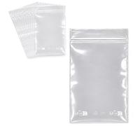 100 sacchetti con zip trasparenti, 10 x 15 cm, richiudibili, 80 micron, qualità Pro, sacchetti in plastica, chiusura con cerniera, imballaggio prodotti, contatto alimentare, con marcature di