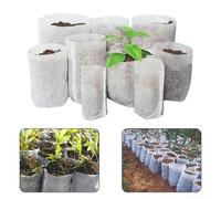 100 sacchetti convenienti ed efficaci in tessuto non tessuto, non c'è bisogno di rimuovere durante il trapianto, aumenta la crescita e la produttività delle piante (18 x 20 cm pieghevoli)