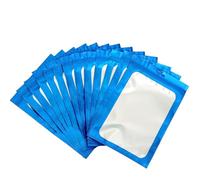 100 Sacchetti di Alluminio Riutilizzabili Impermeabili con Zip, Blu Mylar - Per Dolci, Gioielli, Caffè e Collezionabili - Design Piatto Con finestra trasparente (10x15cm)