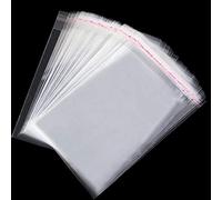 100 sacchetti di plastica autoadesivi piccoli, in OPP, trasparenti, per biscotti, dolci, regali, vestiti e tessuti, 8 x 14 cm (11+3)