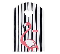 100 sacchetti di plastica piccoli da 12,7 x 20,3 cm, sacchetti per la spesa, sacchetti regalo con manici fustellati, fenicotteri 2 (più modelli disponibili)