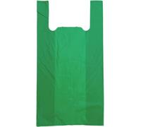 100 sacchetti di plastica verdi stile gilet, 27,9 x 43,2 x 53,3 cm, per abbigliamento, shopping, regali, boutique, generi alimentari e shopping, Verde, 11" x 17" x 21", Stile gilet