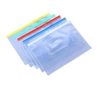 100 sacchetti impermeabili di archivio A4, sacchetti variopinti di organizzazione del PVC con la chiusura lampo per uso dell'ufficio e dello studente