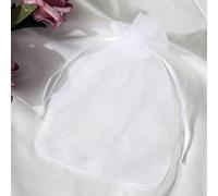 100 sacchetti in organza con coulisse per matrimoni, feste e occasioni speciali, 100 pezzi, eleganti sacchetti per riporre oggetti (bianco)