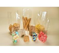 100 SACCHETTI PER ALIMENTI FONDO QUADRO 13X37 BUSTE LUCIDE BUSTINE TRASPARENTE