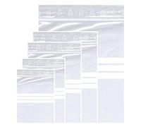 100 sacchetti plastica resistenti con chiusura a pressione, riutilizzabili, con chiusura lampo, 90 my, extra forti, con campo per scrivere (160 x 220 mm)