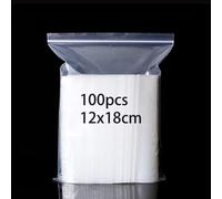 100 Sacchetti Richiudibili,Sacchetto di Plastica Con Cerniera,Buste Plastica Zip Grandi, Bustine Trasparenti Richiudibili,Buste Trasparenti Con Chiusura Riutilizzabile Alimenti 12x18cm