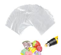 100 sacchetti termorestringenti in POF da 15 x 15 cm, trasparenti, termorestringenti, per confezioni fai da te fatte in casa, sapone, bombe da bagno, candele