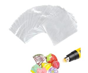 100 sacchetti termorestringenti in POF da 16 x 24 cm, trasparenti, termorestringenti, per confezioni fai da te fatte in casa, sapone, bombe da bagno, candele