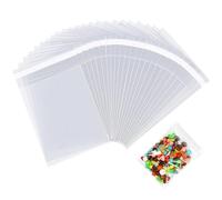 100 sacchetti trasparenti di cellophane - Sacchetti di cellophane riutilizzabili autoadesivi (12 x 18 cm), piccoli sacchetti di caramelle autoadesivi per biscotti, caramelle, gioielli e regali