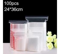 100 sacchetti trasparenti zip auto-sigillanti PE 24cm x 36cm personalizzabili