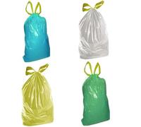 100 sacchi spazzatura 110 lt antigoccia colori assortiti con lacci grandi 72x110 cm Sacco buste per pattumiera sacchetti formato rotoli e manici per bidoni condominiali immondizia differenziata