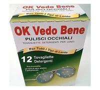 100 Salviette detergenti per occhiali lenti maschere OK VEDO BENE