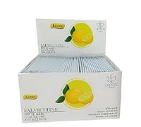 100 Salviette Monodose 20×20cm Salviettine Singolarmente Minibustate Igienizzanti rinfrescanti Mani al Limone singole ideali per ristoranti, laboratori e uso professionale