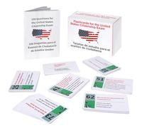 100 schede flash di cittadinanza, guida allo studio dei test di cittadinanza, materiali di studio di naturalizzazione della civica statunitense con risposte bilingue alle domande in inglese spagnolo