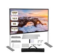 100 Schermo for proiettore portatile da 120 pollici con supporto Tessuto for schermo di proiezione video da 100 pollici Tessuto for tende da esterno 2K 4K HD da 120 pollici, Una festa per gli occhi i