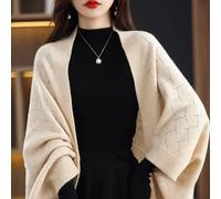 100% scialli lavorati a maglia di lana per le donne autunno inverno scava fuori Cardigan Cape Korea Fashion Pashmina sciarpa Warm Soft Cashmere Wrap