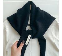 100% Sciarpa/Scialle triangolare in maglia di lana per donna, avvolgente e caldo per il collo, sciarpa piccola multifunzionale e versatile, adatta per l'autunno/inverno con abiti Colore unicoLana