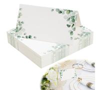 100 segnaposto verdi con motivo eucalipto, pratiche targhette per organizzare i posti a sedere e come decorazione da tavolo, per matrimoni, cresime, compleanni e altre occasioni festive