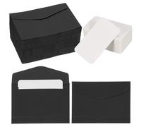 100 Set 4.5x3.2" Mini Buste Con Cartoncini Bianchi Per Laurea, Nero