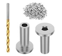 100 Set Binari Per Resa Dei Cavi In Acciaio Maniche Per Ringhiera Cavo Maniche Semplici Installazione Adatta I Posti Legno Corrosioni Resistenti