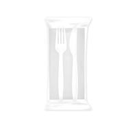 100 SET BIS POSATE BIO in CPLA - 100 FORCHETTE 100 COLTELLI con TOVAGLIOLO