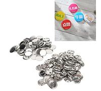 100 Set Bottoni Vuoti Forniture per Bottoni Rotondi Parti Bottoni Bottoni in Metallo Kit Distintivo Spille Bottoni per Macchina Bottoniera, Inclusi Conchiglie Metalliche Cover (37 MM)